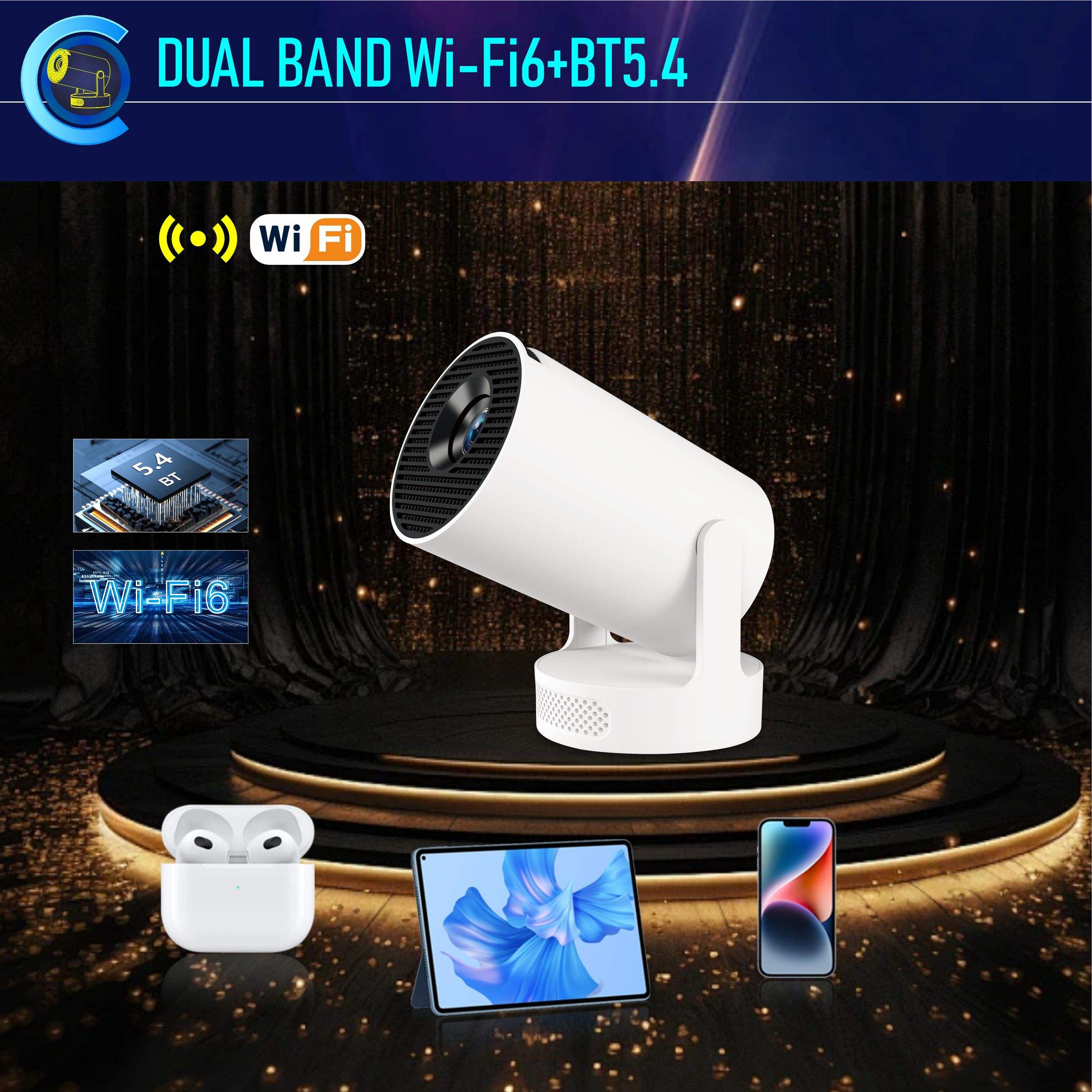 3LCD 1080P home theater kit | 2000-hour lamp life | Multi-screen sharing for home gaming and streaming
